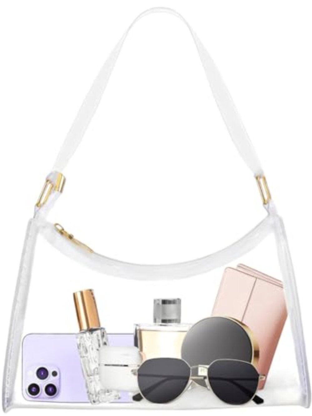 Clear PVC Crossbody Bag Stadium Approved Waterproof Transparent Purse